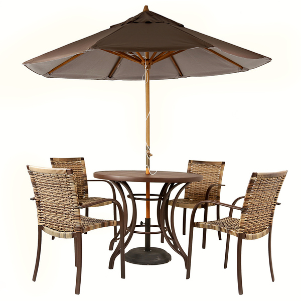 Kit 4 Cadeiras Ascoli Cor Cappuccino Mesa Tampo Ripado + Ombr