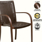 Kit 4 Cadeiras Ascoli Cor Tabaco Mesa Tampo Ripado + Ombrelon