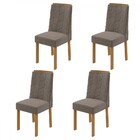 Kit 4 Cadeiras Astrid Amêndoa Clean/suede Animale Bege 75865