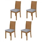 Kit 4 Cadeiras Athenas Amêndoa Clean/linho Cinza Claro 75868