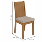 Kit 4 Cadeiras Athenas Amêndoa Clean/veludo Naturale Creme 75