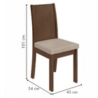 Kit 4 Cadeiras Athenas Imbuia Clean/veludo Naturale Creme - M