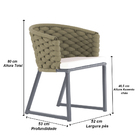 Kit 4 Cadeiras Bali Alumínio Em Tricô Náutico Trama Original