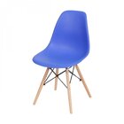 Kit 4 Cadeiras Base Madeira Eames Dkr  Azul Escuro