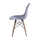 Kit 4 Cadeiras Base Madeira Eames Dkr  Cinza