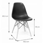 Kit 4 Cadeiras Base Madeira Eames Dkr Preto
