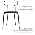 Kit 4 Cadeiras Base Tubular Fixa Fantasminha Chef Preto