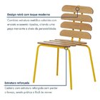 Kit 4 Cadeiras Base Tubular Fixa Reno Amarelo