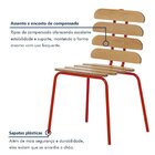 Kit 4 Cadeiras Base Tubular Fixa Reno Vermelho/nature
