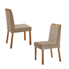 Kit 4 Cadeiras Bela Com Puxador Móveis Minas - Veludo Bege