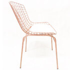 Kit 4 Cadeiras Bertóia Cor Rosé Fosco Assento Branco Tubular