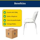 Kit 4 Cadeiras Bertoia Cromada Assento Branco Tubular - Poltr