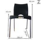 Kit 4 Cadeiras Boston Preta