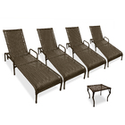 Kit 4 Cadeiras Catar Com Regulagem Com Mesa De Centro Tabaco