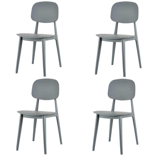 Kit 4 Cadeiras Cátia Rivatti Em Polipropileno Cinza