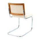 Kit 4 Cadeiras Cesca Veludo E Palha Natural Yescasa Creme