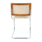 Kit 4 Cadeiras Cesca Veludo E Palha Natural Yescasa Creme