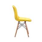 Kit 4 Cadeiras Charles Eames Botonê Eiffel Wood Estofada Cour