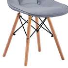 Kit 4 Cadeiras Charles Eames Botonê Eiffel Wood Estofada Cour