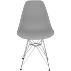 Kit 4 Cadeiras Charles Eames Eiffel Base Metal Cromado Cinza