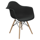 Kit 4 Cadeiras Charles Eames Eiffel Com Braço Preta Branca Be