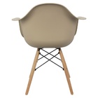 Kit 4 Cadeiras Charles Eames Eiffel Design Wood Com Braço Bege
