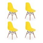 Kit 4 Cadeiras Charles Eames Eiffel Dkr Wood Design Amarela
