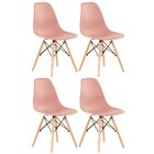 Kit 4 Cadeiras Charles Eames Eiffel Dsw Com Pés De Madeira Cl