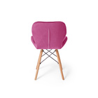 Kit 4 Cadeiras Charles Eames Eiffel Slim Veludo Estofada Rosa
