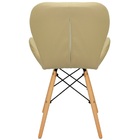 Kit 4 Cadeiras Charles Eames Eiffel Slim Wood Estofada - Bege