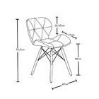 Kit 4 Cadeiras Charles Eames Eiffel Slim Wood Estofada Branca