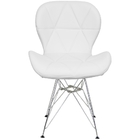 Kit 4 Cadeiras Charles Eames Slim Eiffel Base Metal Cromado -