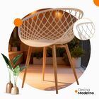 Kit 4 Cadeiras Clarice Nest Wood Com Apoio De Braço - Bege