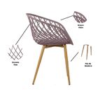 Kit 4 Cadeiras Clarice Nest Wood Com Apoio De Braço - Camurça