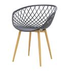 Kit 4 Cadeiras Clarice Rivatti Polipropileno Preto Base Metal