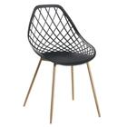 Kit 4 Cadeiras Cloe Kaila Polipropileno Preto Base Aço