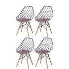 Kit 4 Cadeiras Cloe Kaila Rivatti Polipropileno Camurça Base