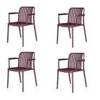 Kit 4 Cadeiras com Braço Empilhável Inmetro Tulum Fratini Pol