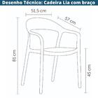 Kit 4 Cadeiras Com Braço Lia Rivatti Polipropileno Preto Asse