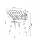 Kit 4 Cadeiras Com Braços Clarice  Preto