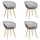 Kit 4 Cadeiras Com Braços Clarice  Preto