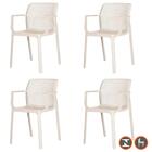 Kit 4 Cadeiras Com Braços Empilhavel Inmetro Sardenha Vega Fr