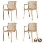 Kit 4 Cadeiras Com Braços Empilhavel Inmetro Sardenha Vega Fr