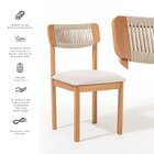 Kit 4 Cadeiras Com Encosto Corda Assento Estofado Florença Ar