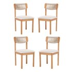 Kit 4 Cadeiras Com Encosto Corda Assento Estofado Florença Ar