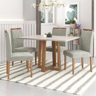 Kit 4 Cadeiras Com Puxador 02  Bege/mel