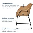 Kit 4 Cadeiras Concha Base Em Açotubular Fixa Lodelô Preto/se