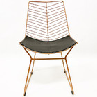 Kit 4 Cadeiras Cozinha Bertoia Retrô Cor Rosé Fosco Assento P