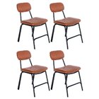 Kit 4 Cadeiras Cozinha Estofada Industrial Retro Bar Restaura