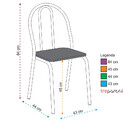 Kit 4 Cadeiras Cromadas CC50A4 de Metal e Assento Espuma D15